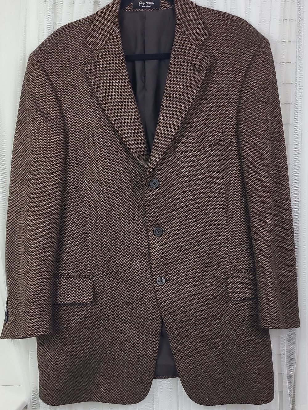 100% cashmere John W. Nordstrom Brown Textured Sport Jacket. Size 44 REG